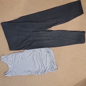 Like new, Maternity Set, Sleeveless Tank & Cropped Leggings, Size Med